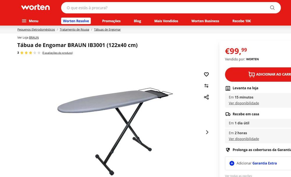 Ferro com Caldeira BRAUN CareStyle 7 + Mesa de Engomar da Marca Braun64584985307522124