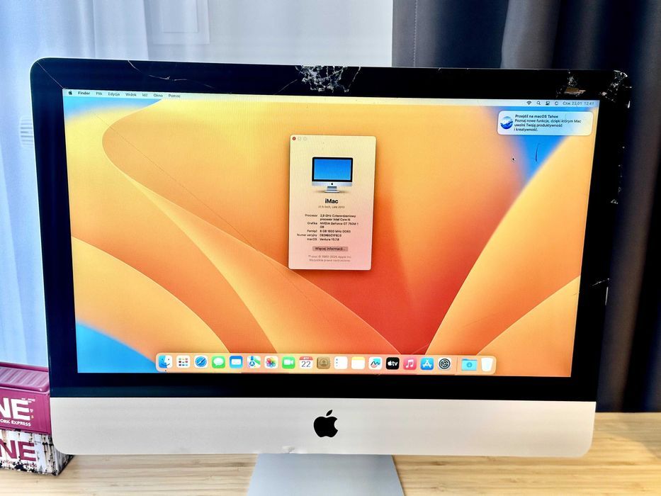 iMac 21,5" 2013 – i5 / 8GB RAM / SSD 128GB – Sprawny