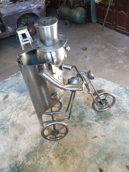 Mota em inox com motard! Rara!