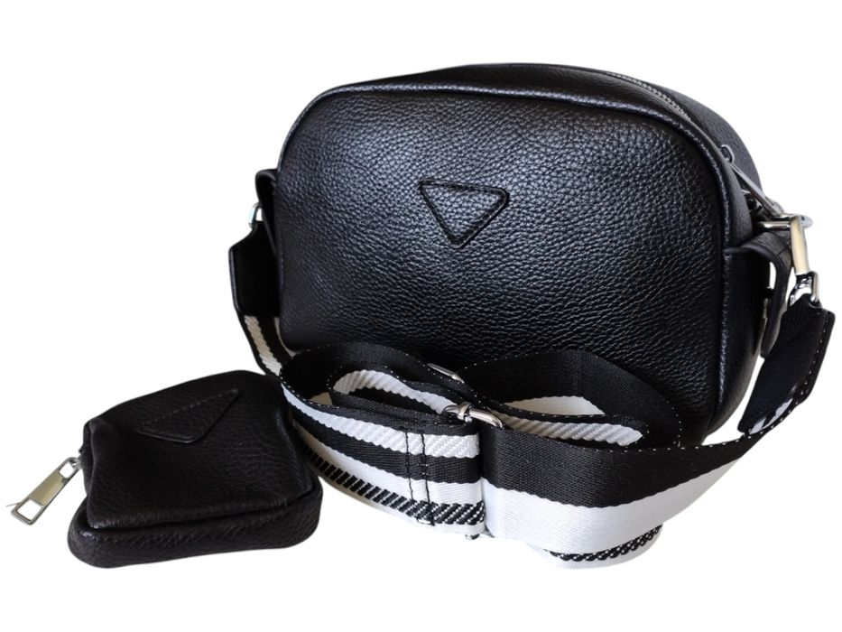 Torebka Damska Z Etui, Mała Czarna Listonoszka Na Ramię