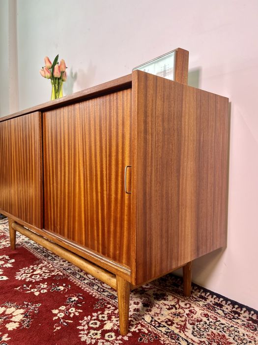 Komoda PRL Wyszkowska patyczak drzwi przesuwane lata 60 vintage retro