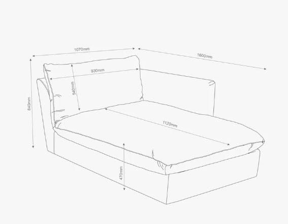 Sofá modular bege com chaise longue | Gato Preto