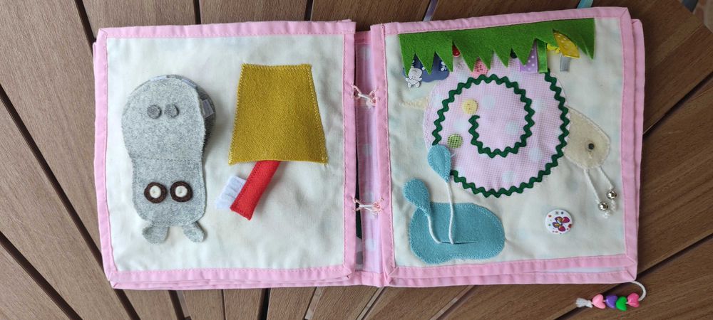 Książeczka materiałowa, sensoryczna, robiona na zamówienie, hand made