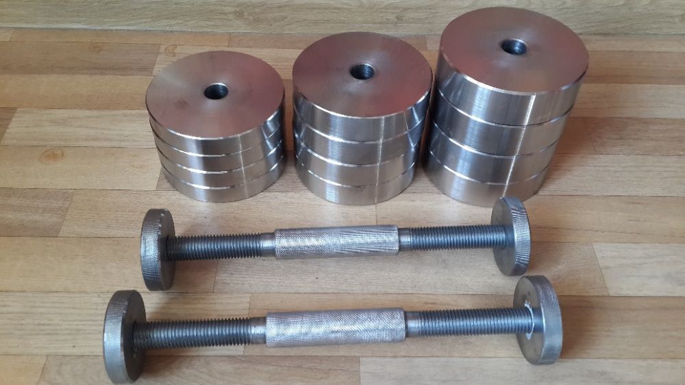 Гантели разборные 2 x 26 кг Пара стальных качественных гантелей металл