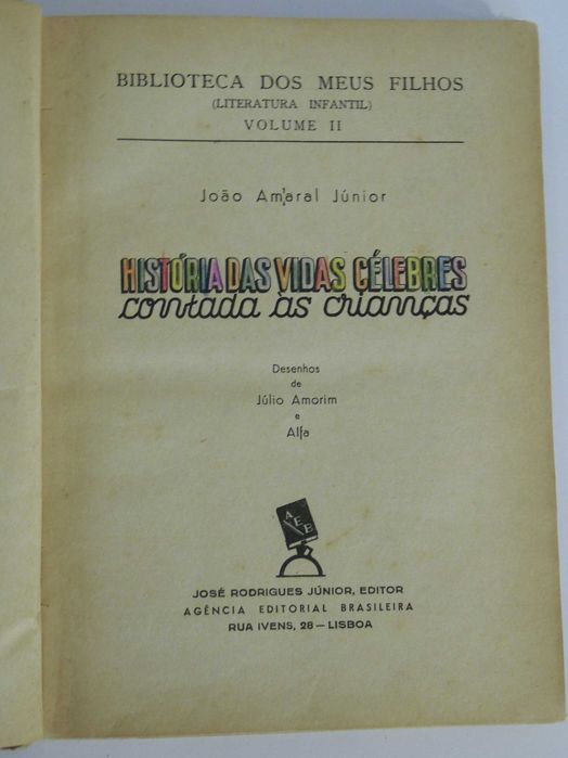 Livro História das Vidas Célebres Contada às Crianças