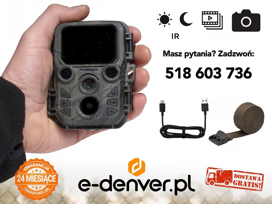 Fotopułapka Denver WCS-5020 KAMERA LEŚNA 2IR FullHD czujnik ruchu