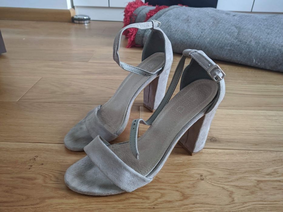 Sandałki sandały na słupku szare rozmiar 40
