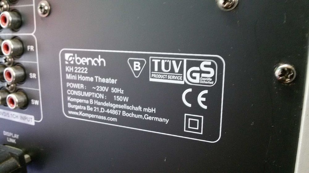 amplificador 5.1 com subwofer incluido para pc etc bench kh2222