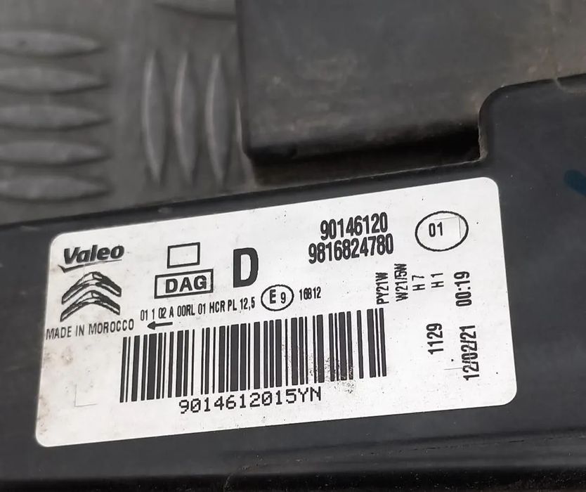 Optica Direita Citroen Berlingo 2021 Ref: 9816824780
