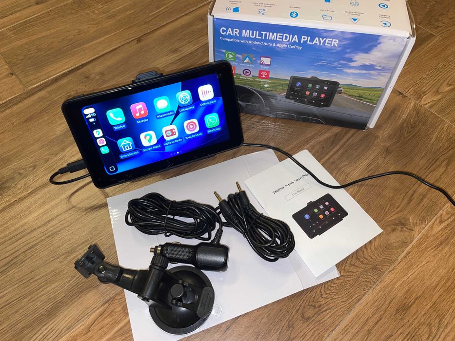 Podofo EKRAN MULTIMEDIALNY bezprzewodowy CarPlay Android Auto STAN BDB