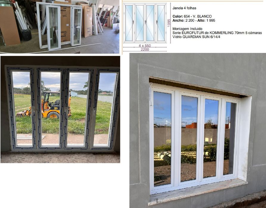 Janelas de PVC e Alumínio, várias dimensões