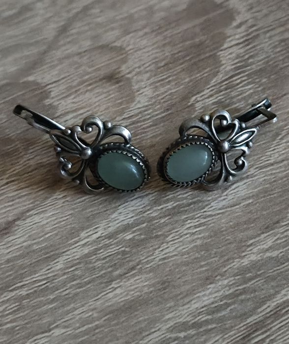 Винтажные серьги  из мельхиора