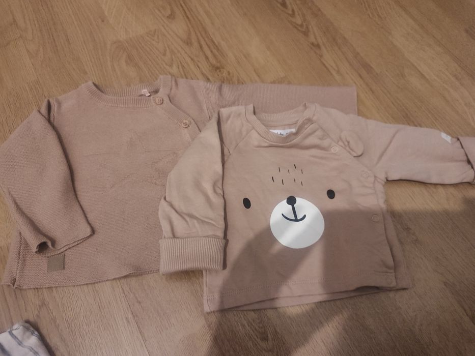 Beżowa, rozpinana, bawełniana bluza, sweter  rozmiar 62