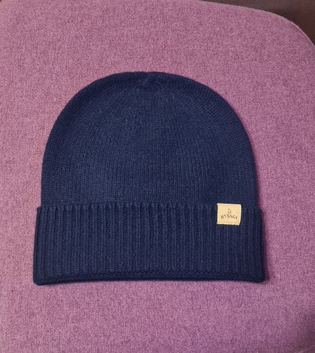 Granatowa czapka 100% wełna merino