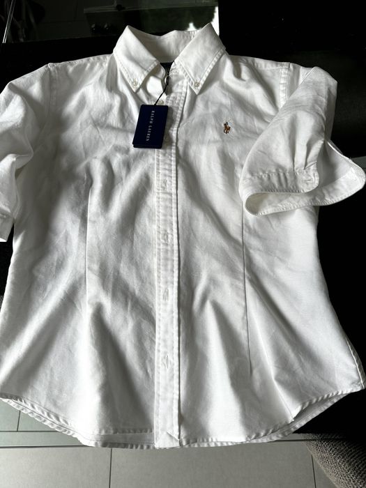 Koszula Ralph Lauren oxford, krótki rękaw, L ( M slim)