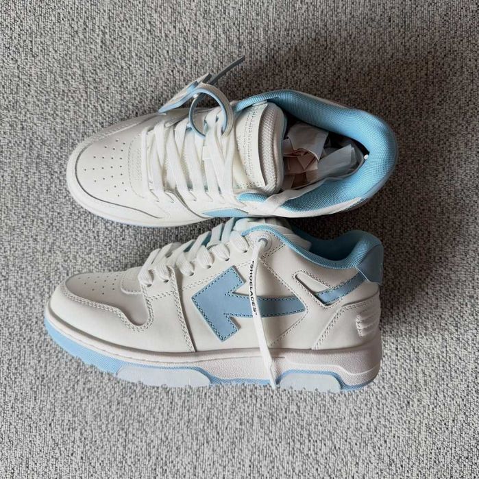 Кросівки Off-White Office Lighr Blue офф вайт офіс білі з блакитним