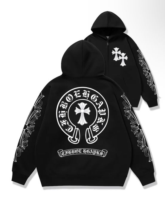 Зип худи Chrome Hearts Logo Унисекс Новинка Топ прожаж  Кром Хартс New