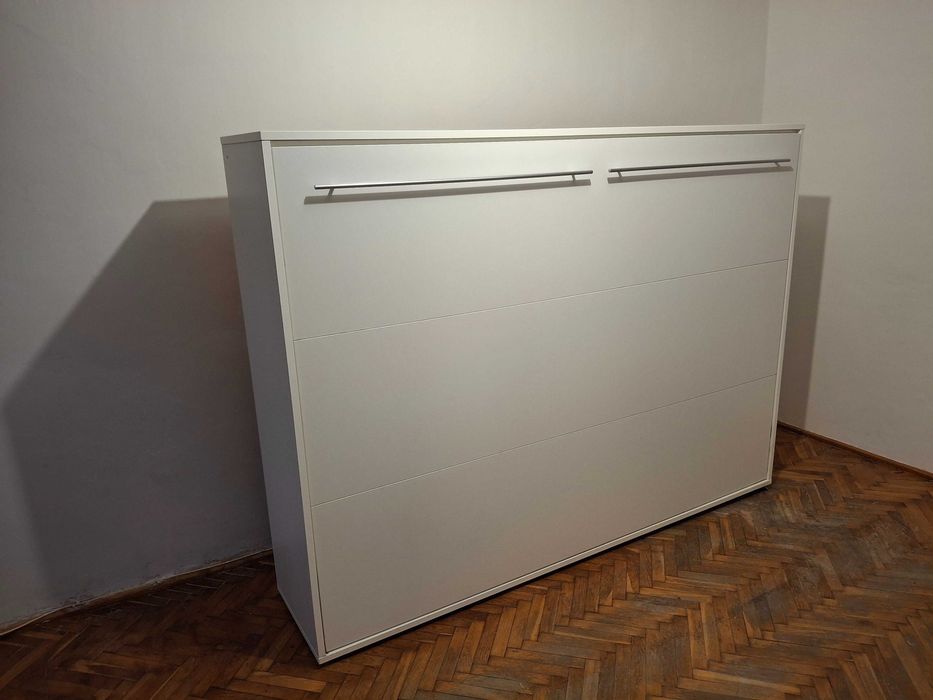 Łóżko poziome chowane zamykane w szafie półkotapczan 140x200