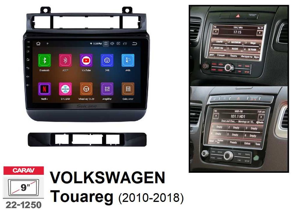 Rádio 2DIN 9" • Volkswagen VW TOUAREG (2002 a 2018) • Android [4+64GB]