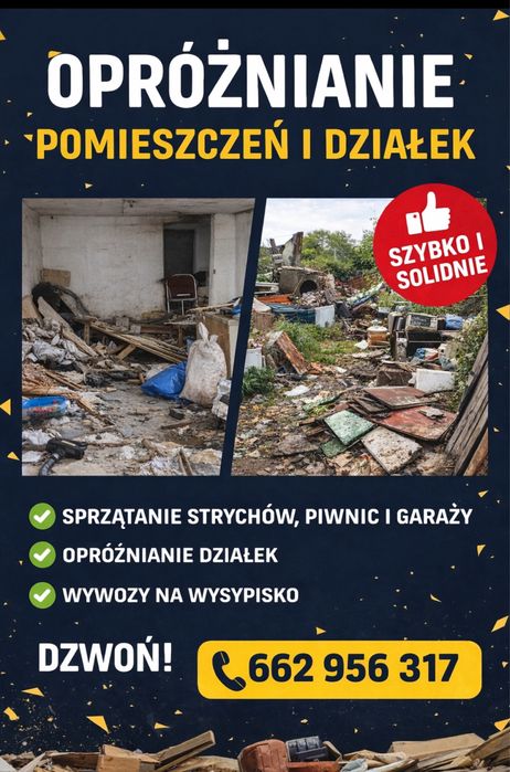 Opróżnianie mieszkań sprzatanie działek