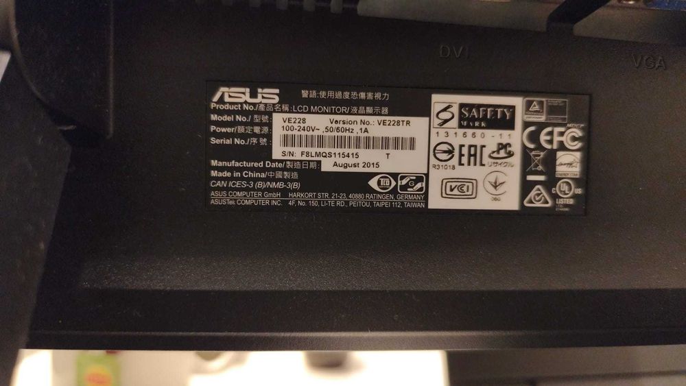 Monitor ASUS ve228tr