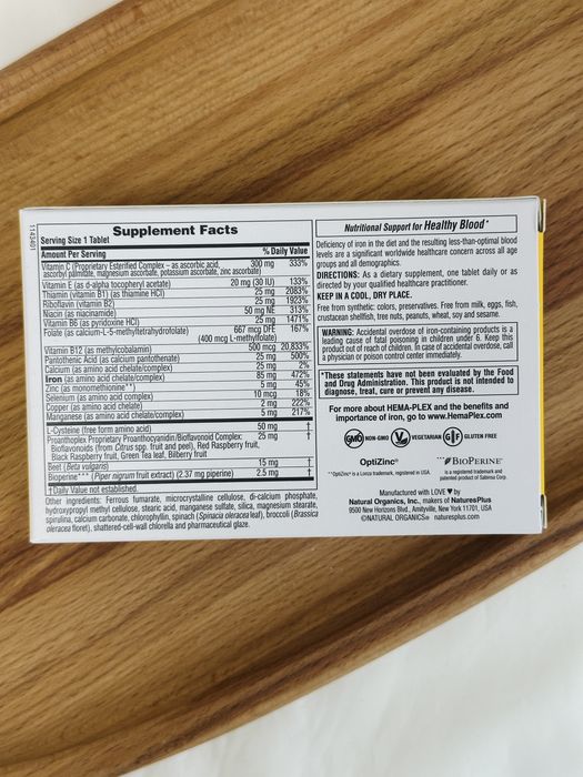 Хема-плекс Hema-Plex NaturesPlus, Железо для ферритина, Залізо хелат