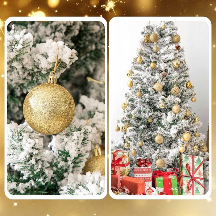 Bombki choinkowe na choinkę zestaw XXL złote 100 + gwiazda NOWE