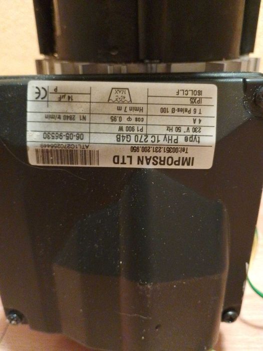 Bomba de Água 230V 4A 2840 r/min