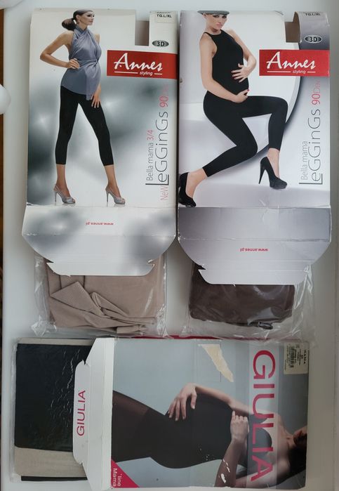 Дві пари легінсів + колготки для вагітних