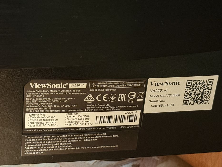 Monitor ViewSonic VA2261 22 polegadas