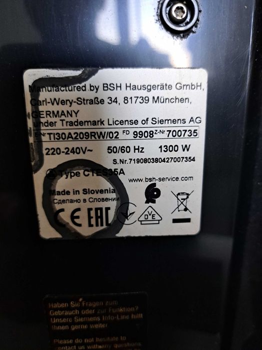 Ekspres do kawy Siemens cisnieniowy