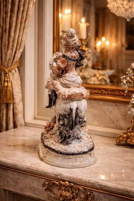 Монументальные каминные часы с всадниками — Италия, 1950–е, 53 см