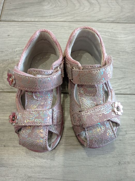 Дитячі босоніжки, сандалі для дівчинки Kimboo, рожеві, 23 см./14,5 см.