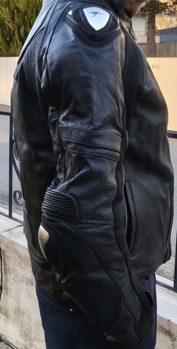 Casaco motard em pele