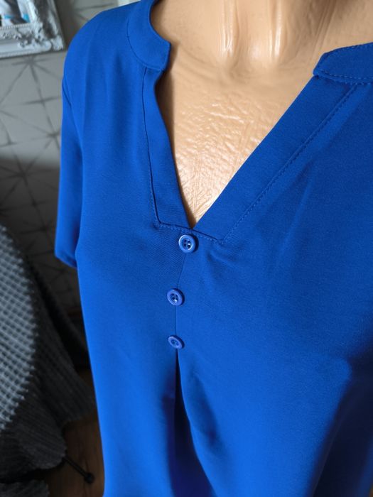 Moyabo bluzka damska XL niebieska krótki rękaw office