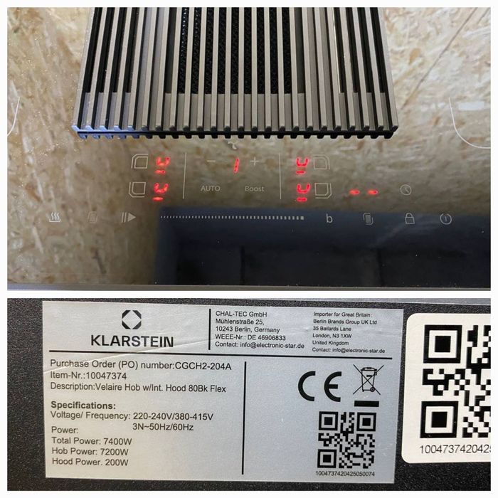 Плита індукційна з витяжкою Klarstein з Німеччини / плита с Германии