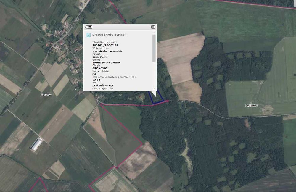 Działka rolna Gronowo