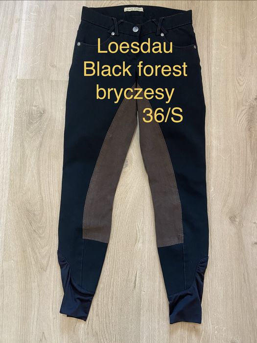 Loesdau Black forest bryczesy czarne rozm S  spodnie do jazdy konnej