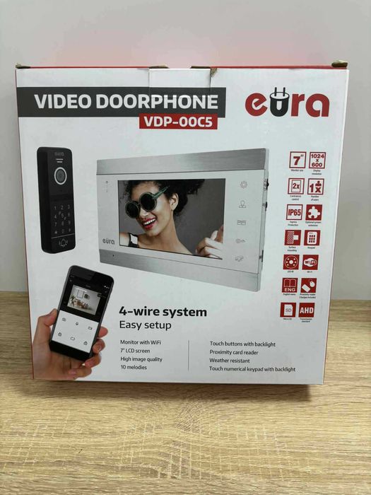 Wideodomofon EURA VDP-00C5 / 7" / Wi-Fi / Kamera 1080p / Szyfrator.