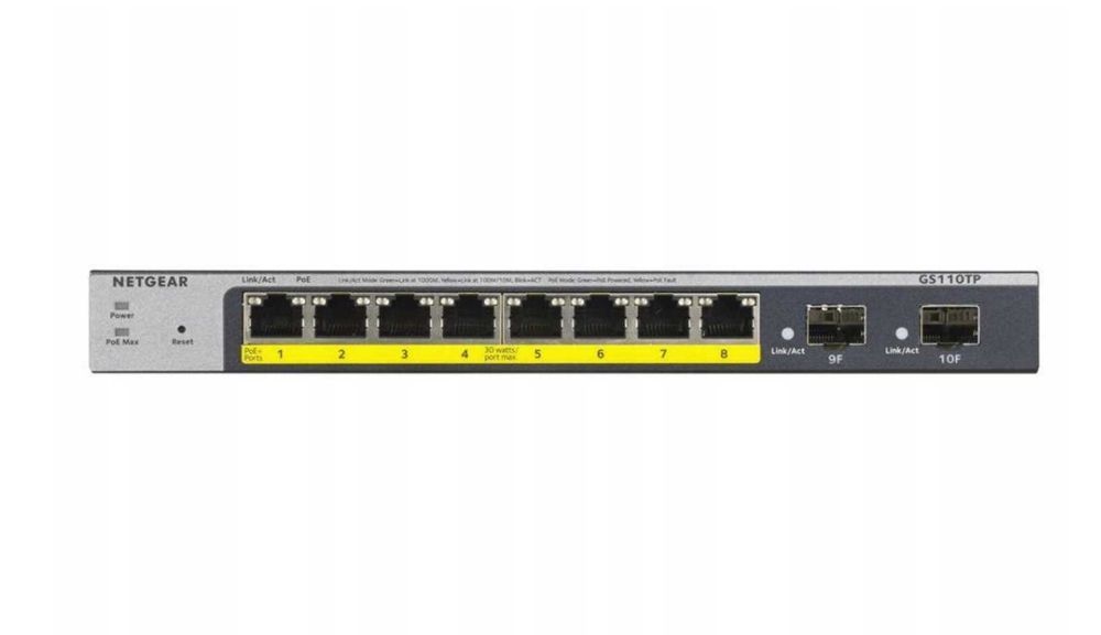 Switch zarządzalny Netgear GS110TP-300EUS 1000Mbps