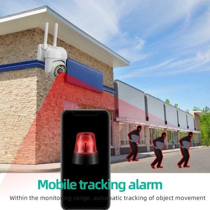 Крутая уличная WiFi IP видео камера PTZ 1080p цветным ночным видением