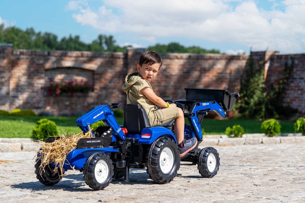 OGROMNY ciągnik FALK traktor na pedały NEW HOLLAND 3-7 3090Y KOPARKA