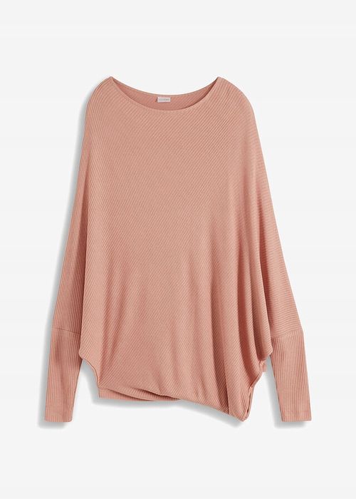 B.P.C sweter z asymetrycznym dołem pudrowy róż ^52/54