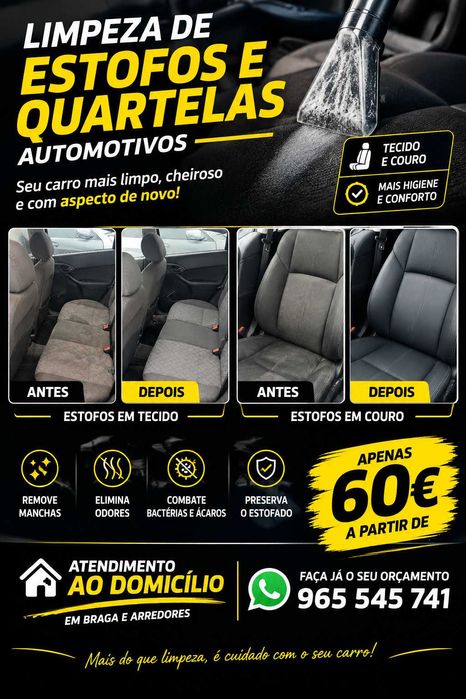 Limpeza de Estofos e Quartelas Viaturas //Promoção