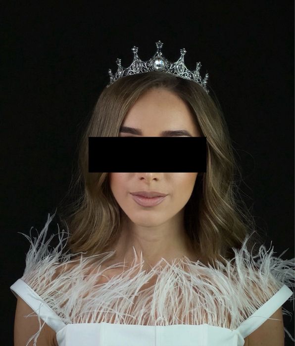 Корона тиара диадема серебрянная, украшение на свадьбу весільна корона