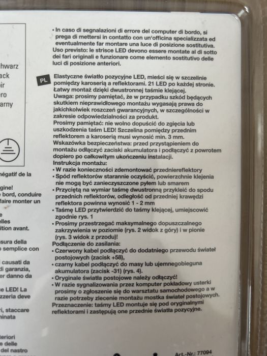 Swiatła pozycyjne samochód  LED 2x21