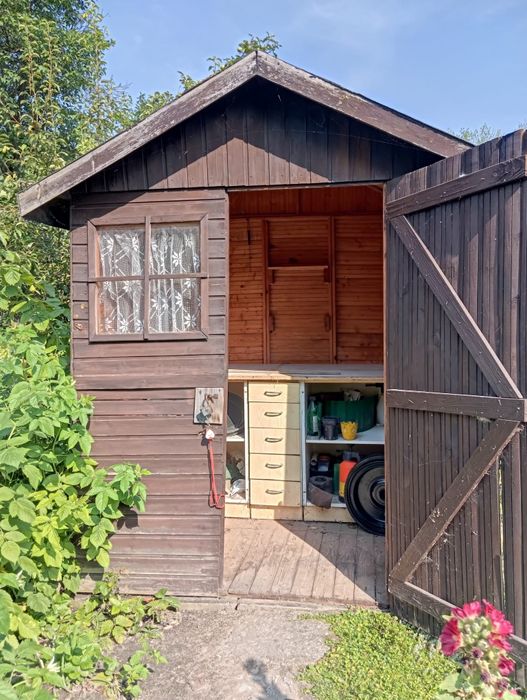 REZERWACJA do soboty. Domek narzędziowy drewniany