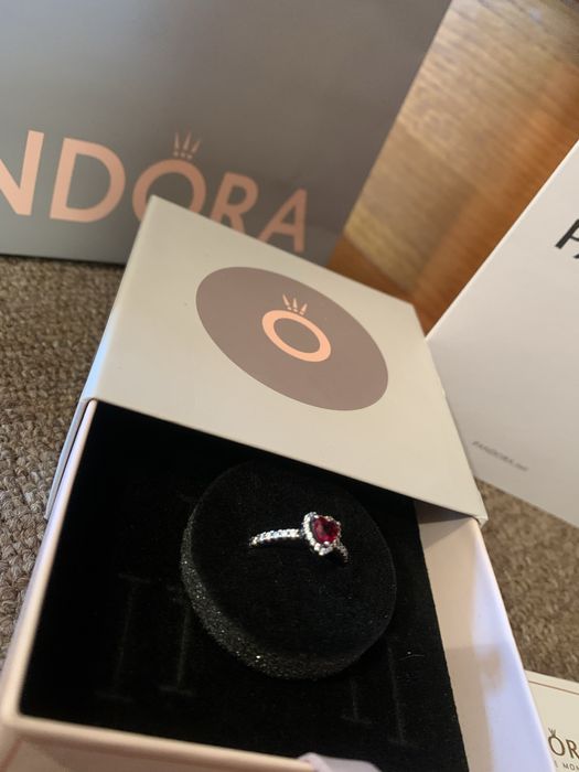 Pandora Песстень Каблучка Червоне Серце Сиібоо 925