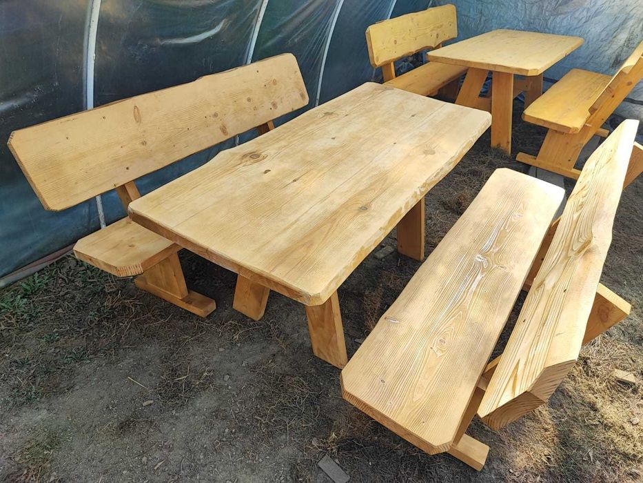 Meble ogrodowe drewniane góralskie biesiadne LITE DREWNO _