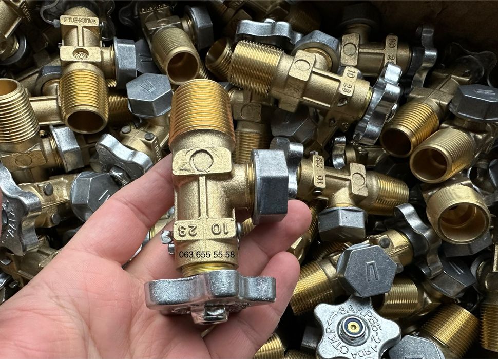 Вентиль баллонный пропановый, кран газовый ВБ2 с конической резьбой